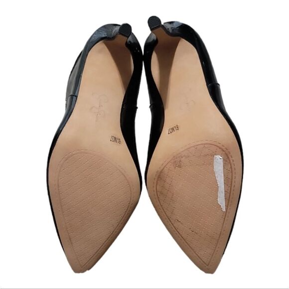 Jessica Simpson Black Patent Leather Pointed Toe Booties Size 6.5M NWOT - Picture 7 of 8